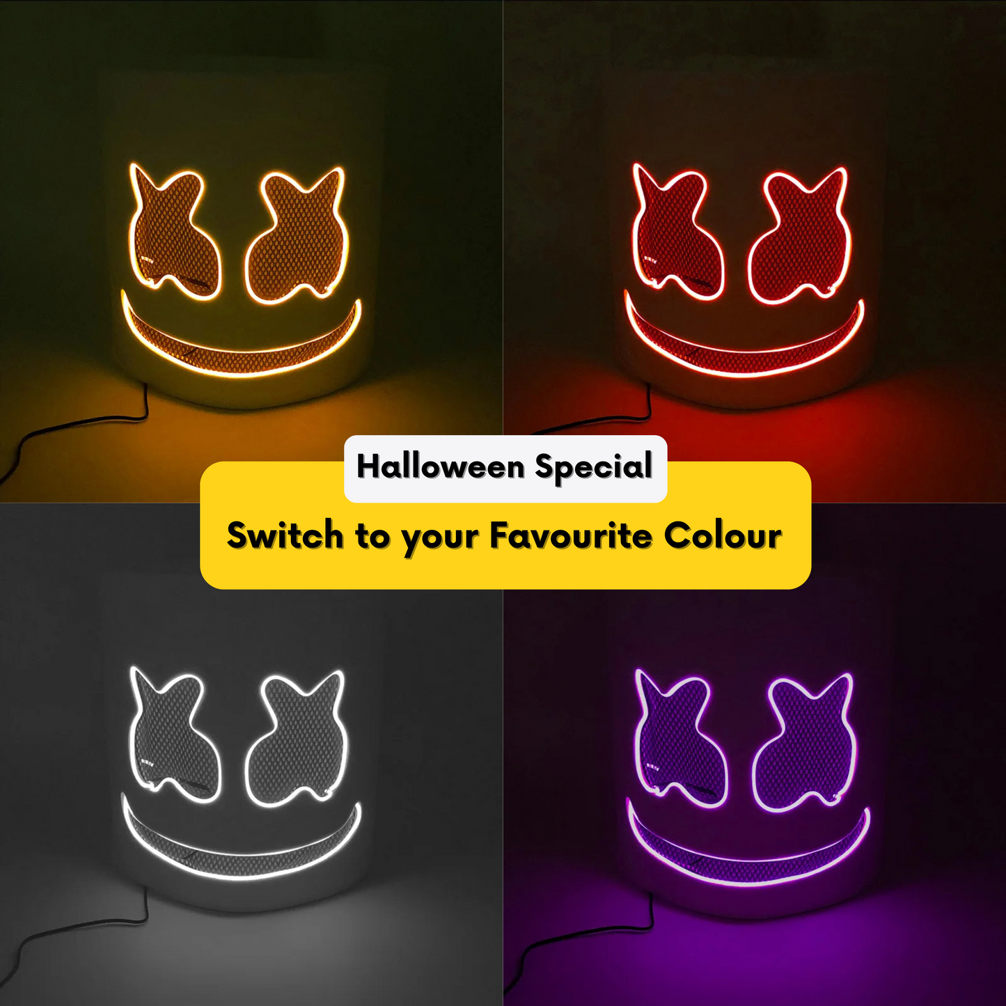 Halloween LED Light Up Scary Mask – Glow in the Dark Costume Accessory