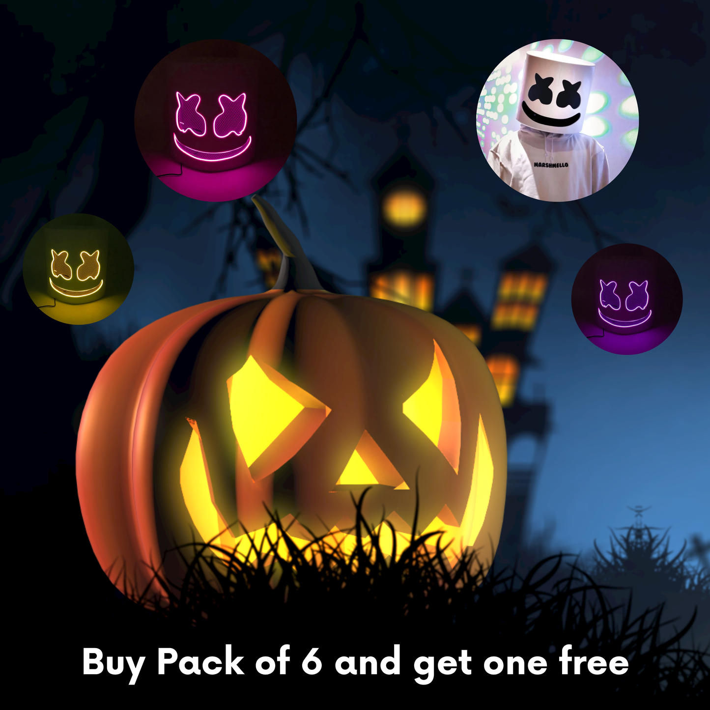 Halloween LED Light Up Scary Mask – Glow in the Dark Costume Accessory