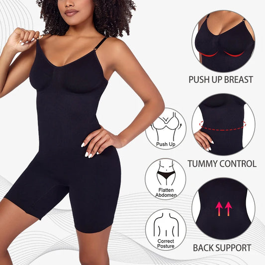 Tummy Control Bodysuit Shapewear Women Tank Top Seamless Full Body Shaper Anti Chafing Short Slimming Waist Trainer Butt Lifter
