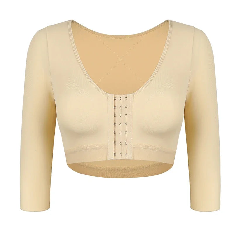 Upper Arm Shaper Sleeve Compression Top Women Push Up Breast Post Surgery Front Closure Bra Shapewear Back Support Cropped Tops