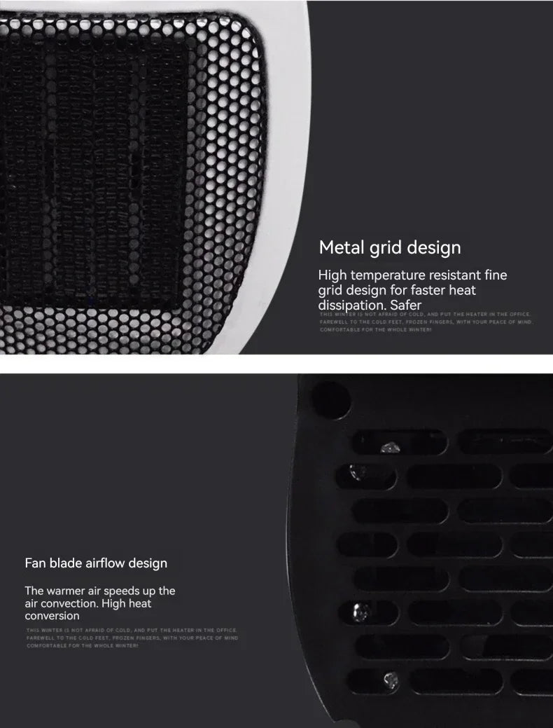 Portable Heater Electric Heater Plug-in Room Heater Home Appliance Heating Furnace Mini Radiator Remote Heating 500W