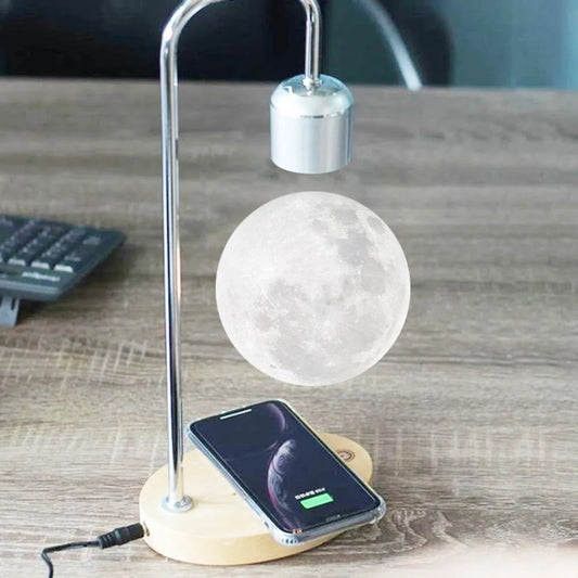 3D-printed floating moon lamp with magnetic levitation and LED
