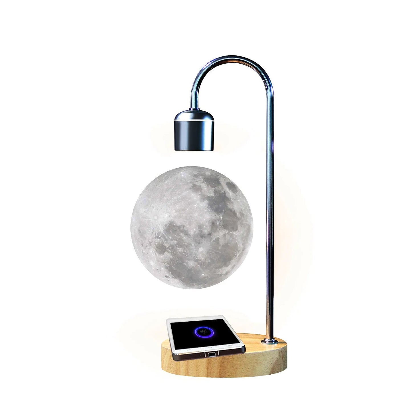 3D-printed floating moon lamp with magnetic levitation and LED